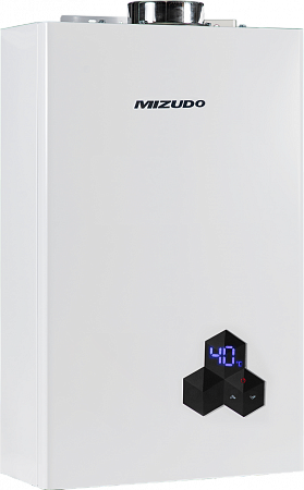 Газовая колонка Mizudo 4-14Т (14 л. белая) ТУРБО с модуляцией +  коаксиальная труба - фото 20488
